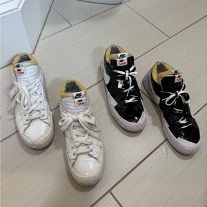 Nike Sacai High-Top Sneakers in Black, White, and Cream